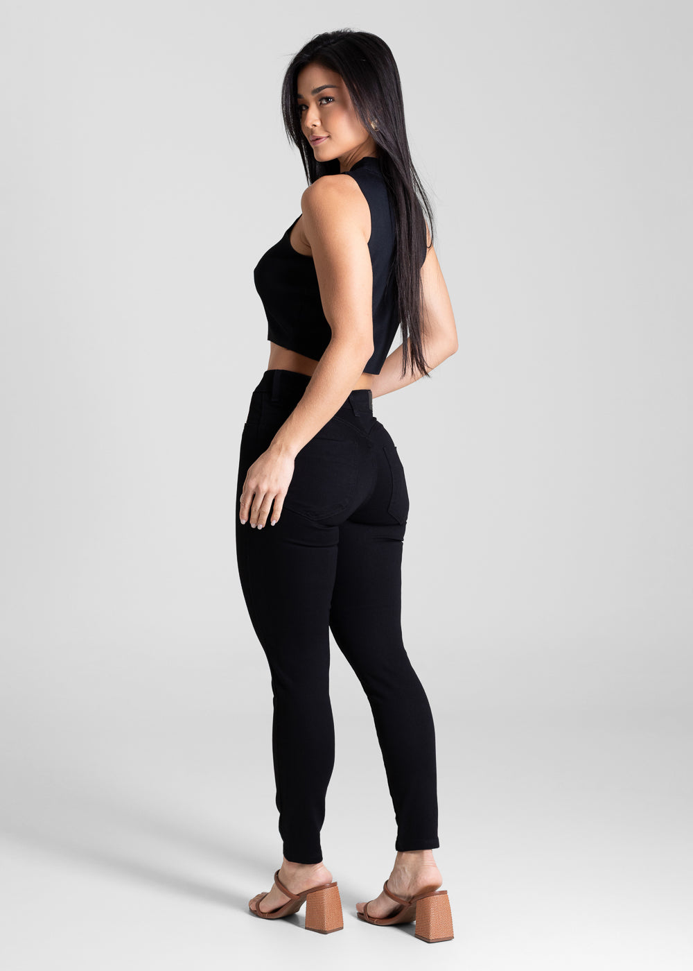 Calça Sarja Sawary Heart - 283536 PRETO
