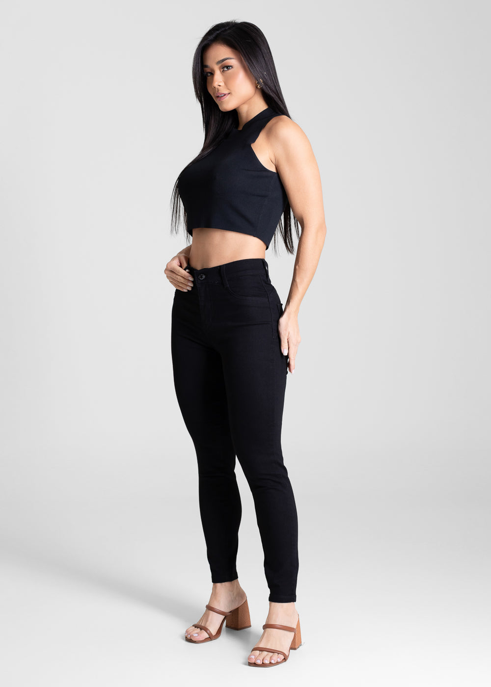 Calça Sarja Sawary Heart - 283536 PRETO