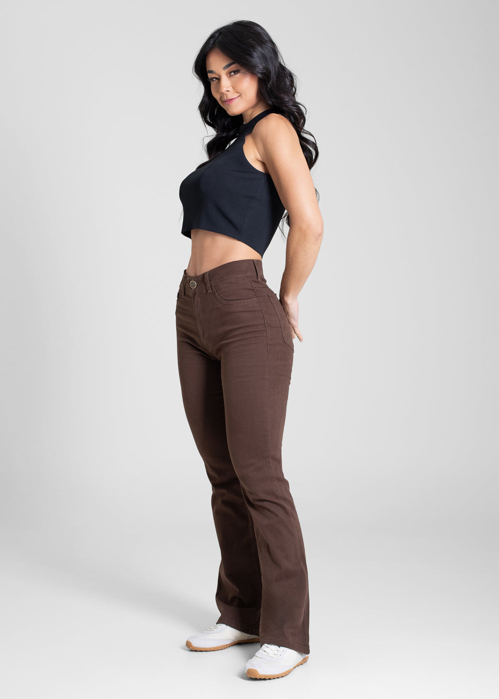 Calça Sarja Sawary Boot Cut Petit - 283541 MARROM