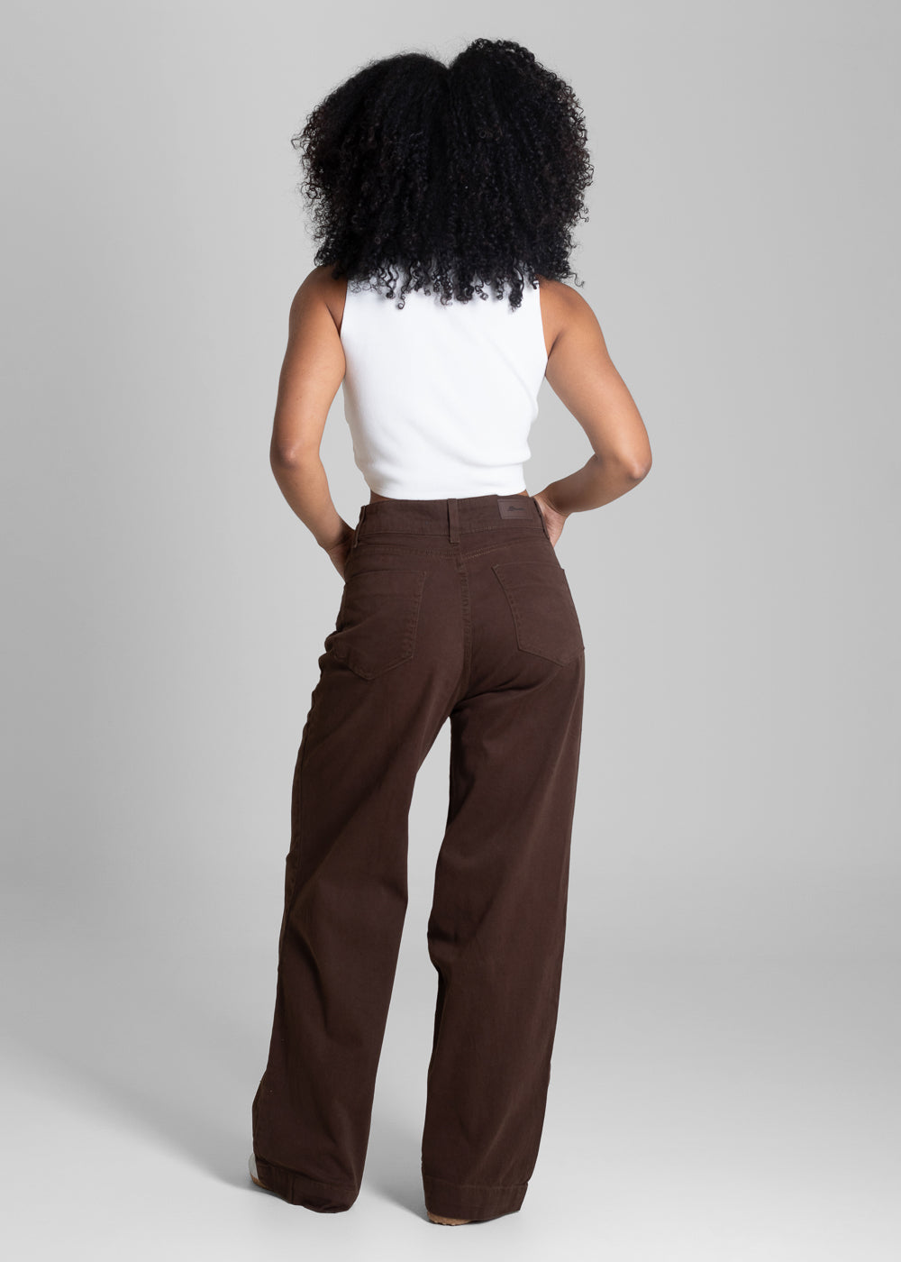 Calça Sarja Sawary Wide Leg Petit - 283542 MARROM