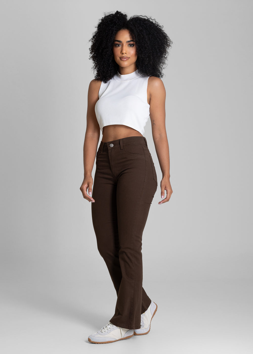 Calça Sarja Sawary Boot Cut Petit - 283545 MARROM