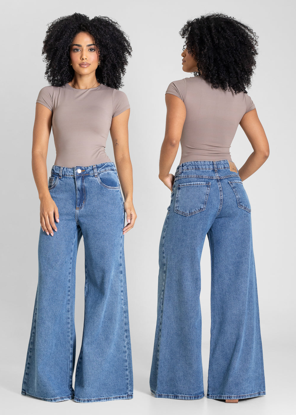 Calça Jeans Sawary Super Wide Leg - 283560 AZUL