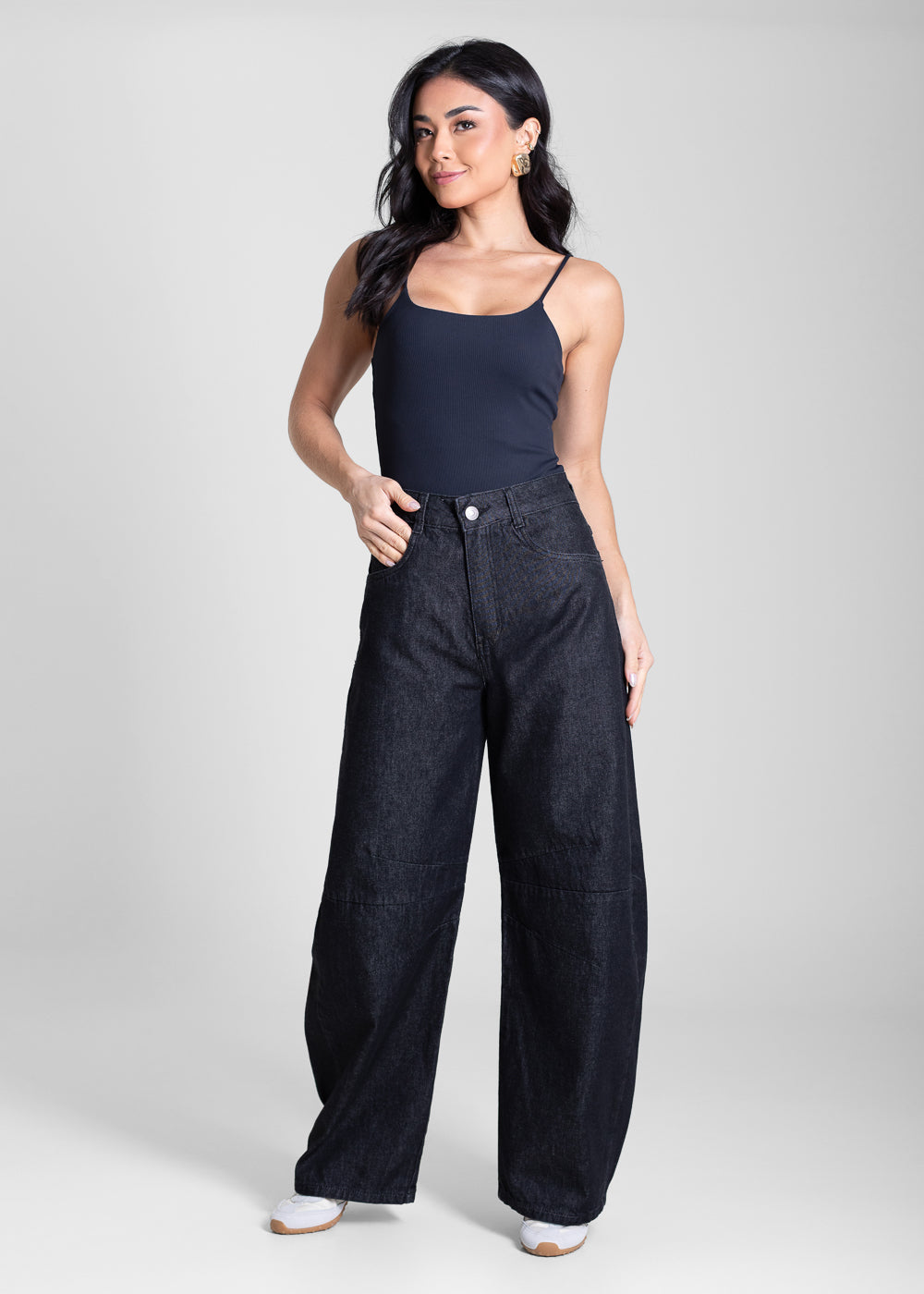 Calça Jeans Sawary Balloon Petit - 283568 PRETO