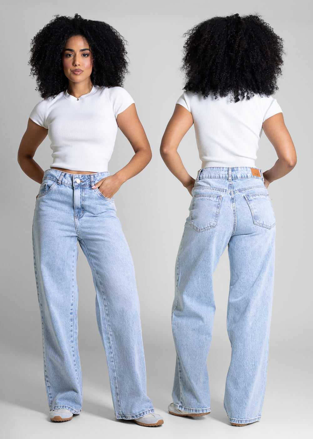 Calça Jeans Sawary Wide Leg Petit - 283569 AZUL