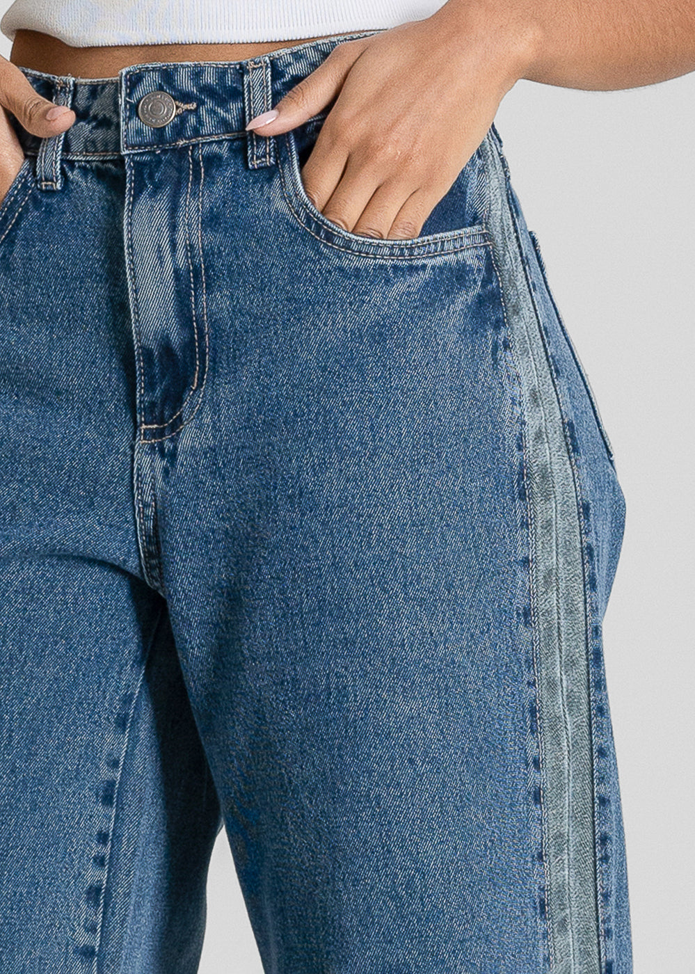 Calça Jeans Sawary Super Wide Leg Petit -283572 AZUL
