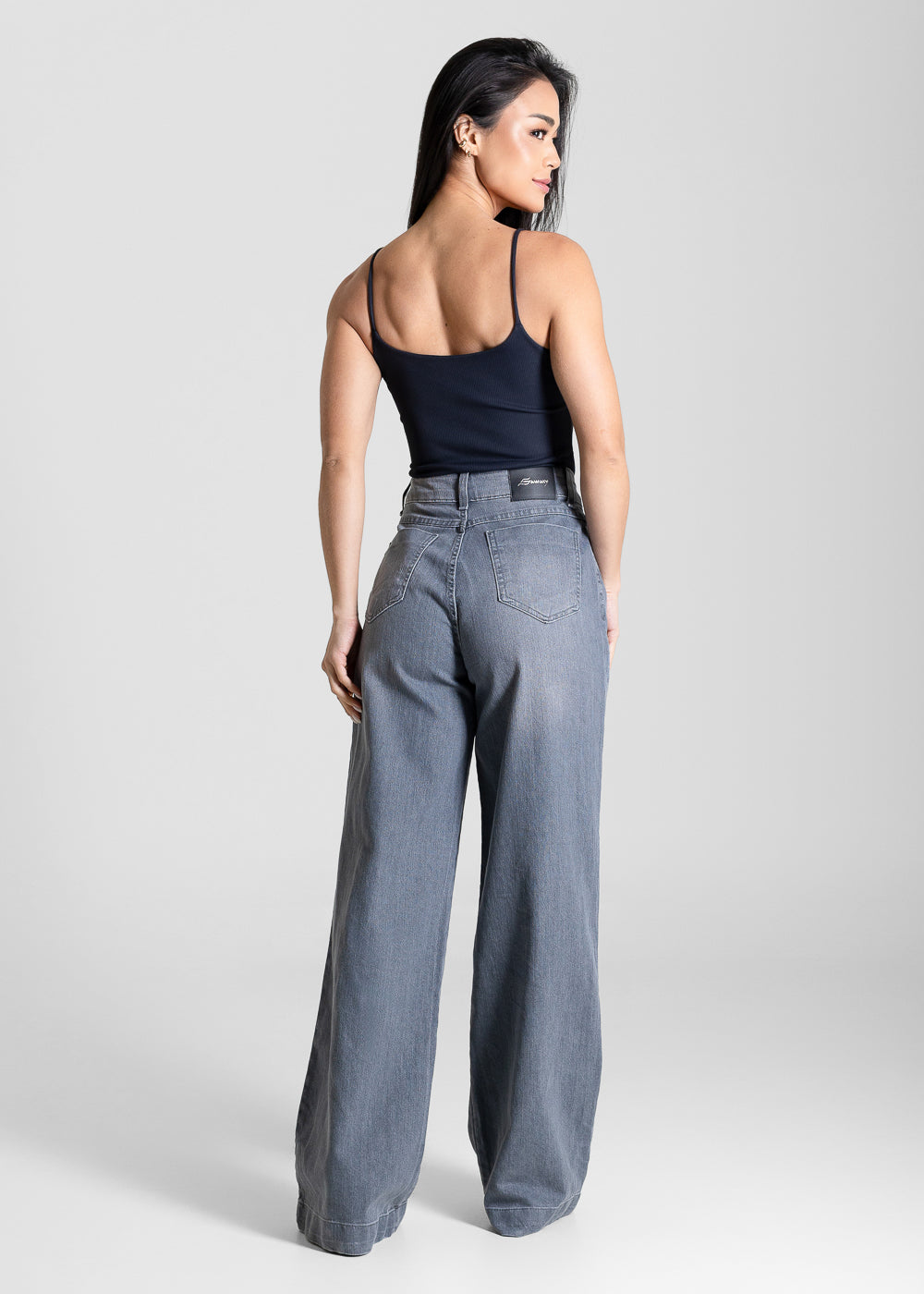 Calça Jeans Sawary Wide Leg - 283590 CINZA