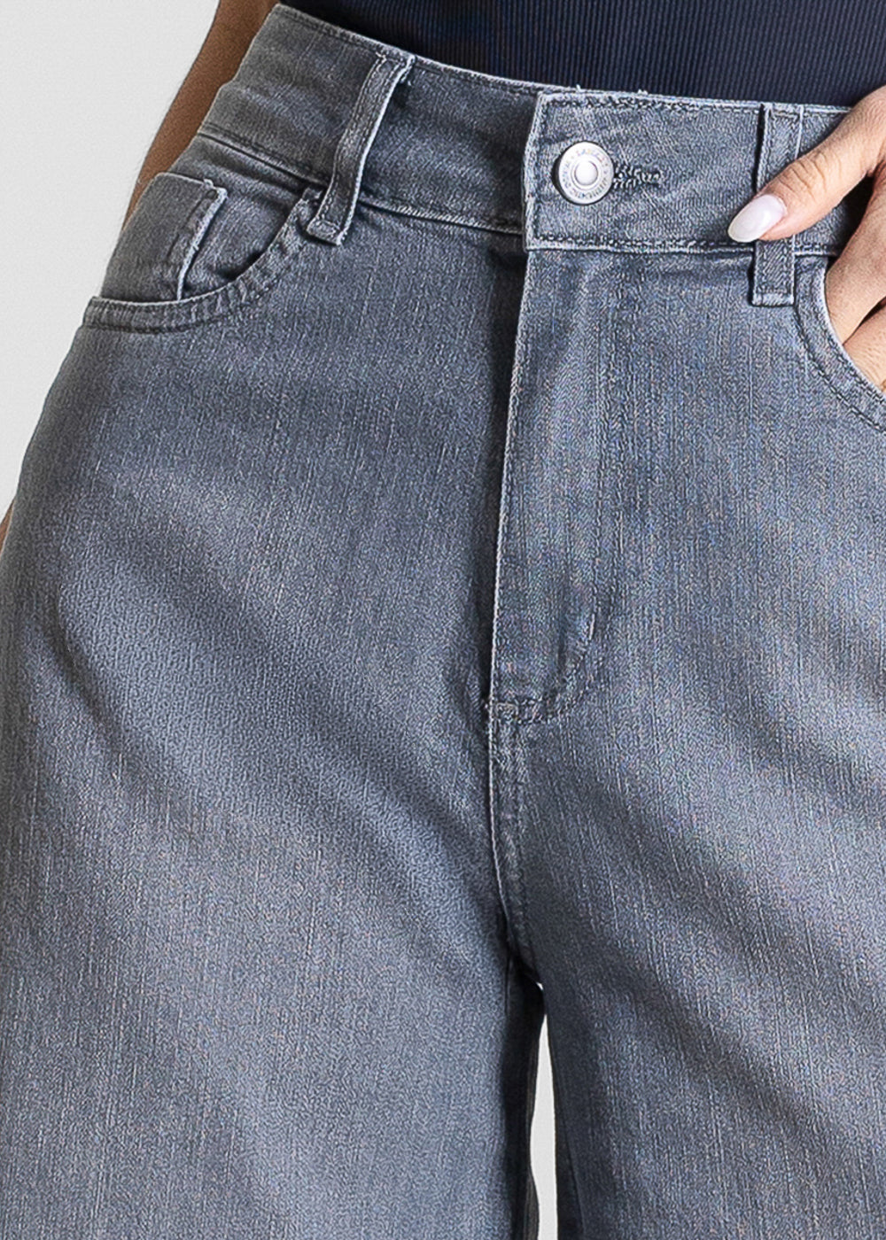Calça Jeans Sawary Wide Leg - 283590 CINZA