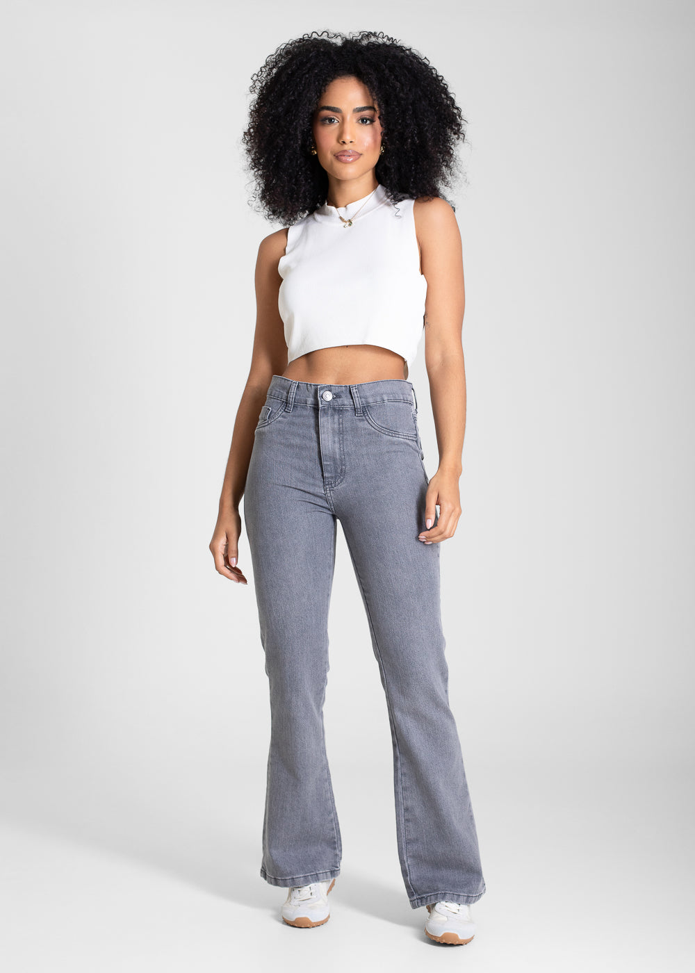 Calça Sarja Sawary Boot Cut - 283591 CINZA