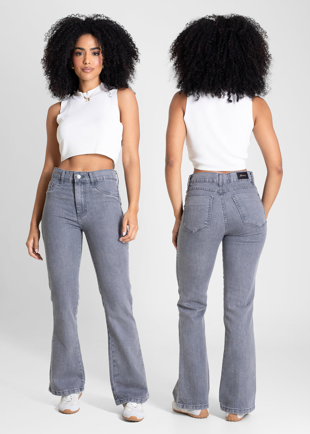 Calça Sarja Sawary Boot Cut - 283591 CINZA