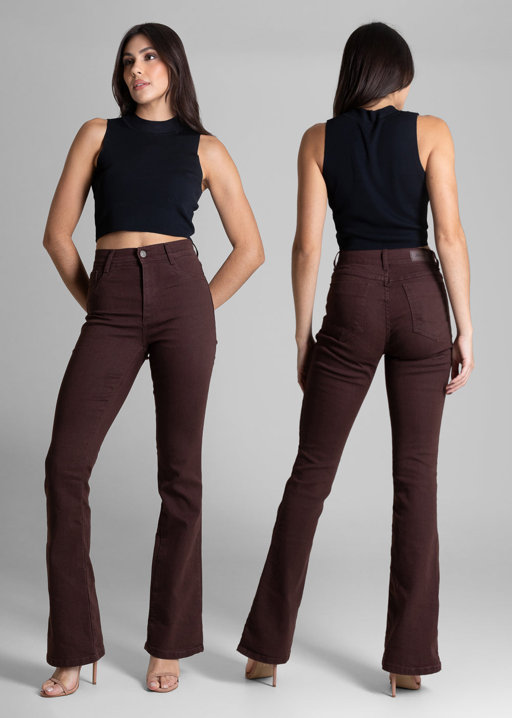 Calça Sarja Sawary Boot Cut - 283625 MARROM