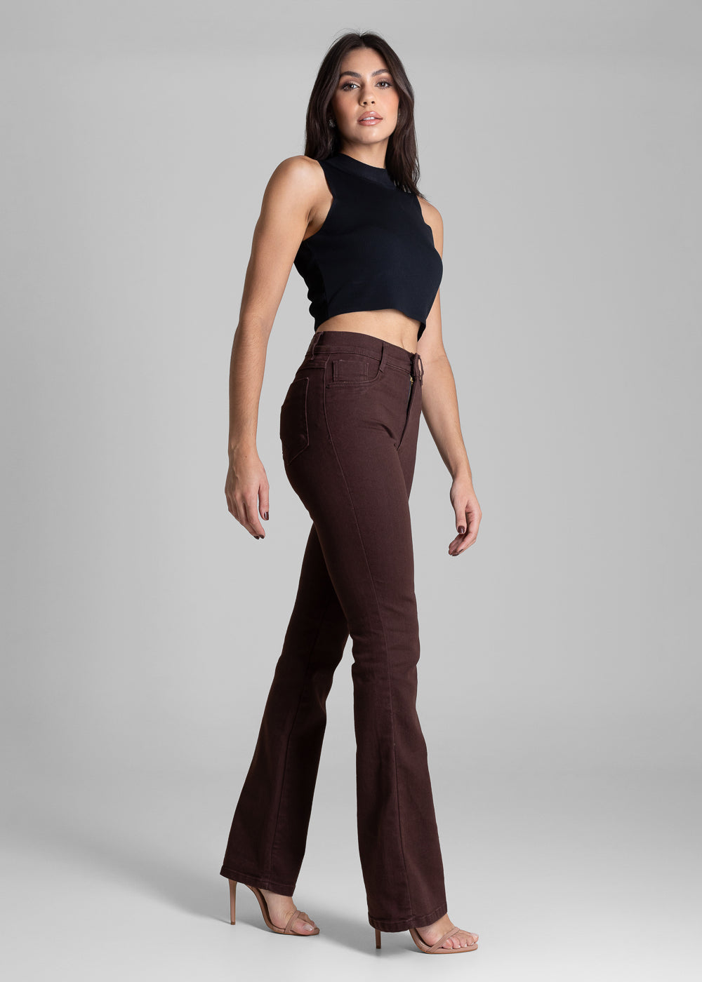 Calça Sarja Sawary Boot Cut - 283625 MARROM