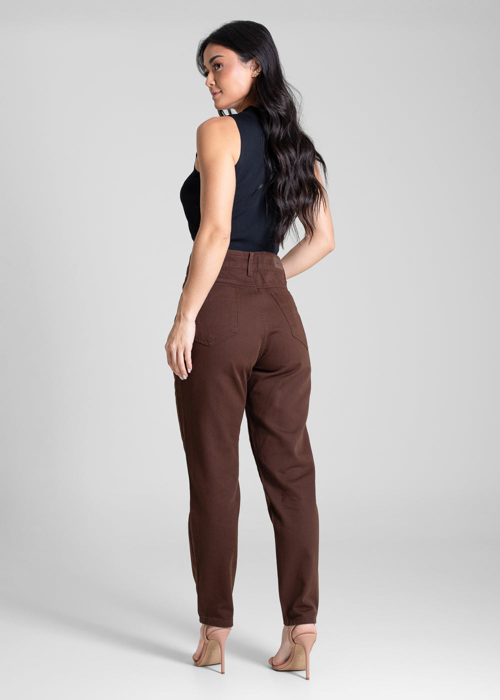 Calça Sarja Sawary Mom - 283634 MARROM