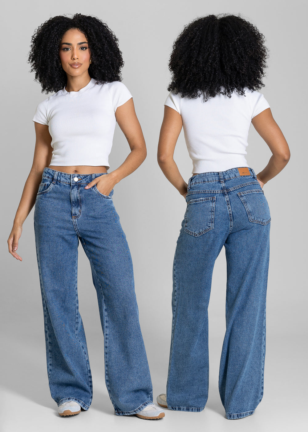 Calça Jeans Sawary Wide Leg Petit - 283636 AZUL