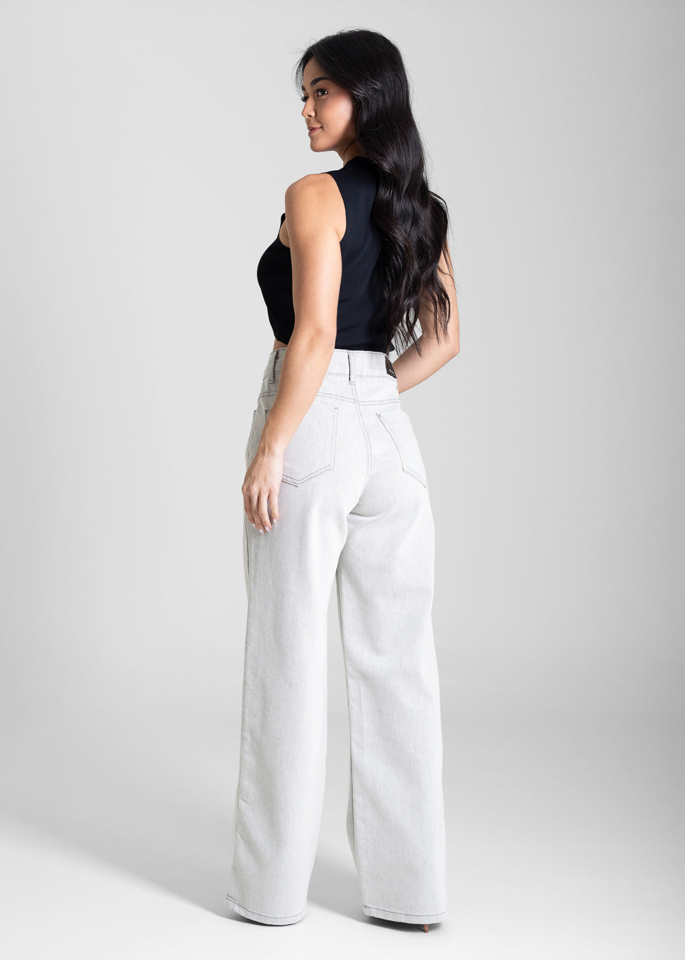 Calça Sarja Sawary Wide Leg Petit - 283650 MESCLA