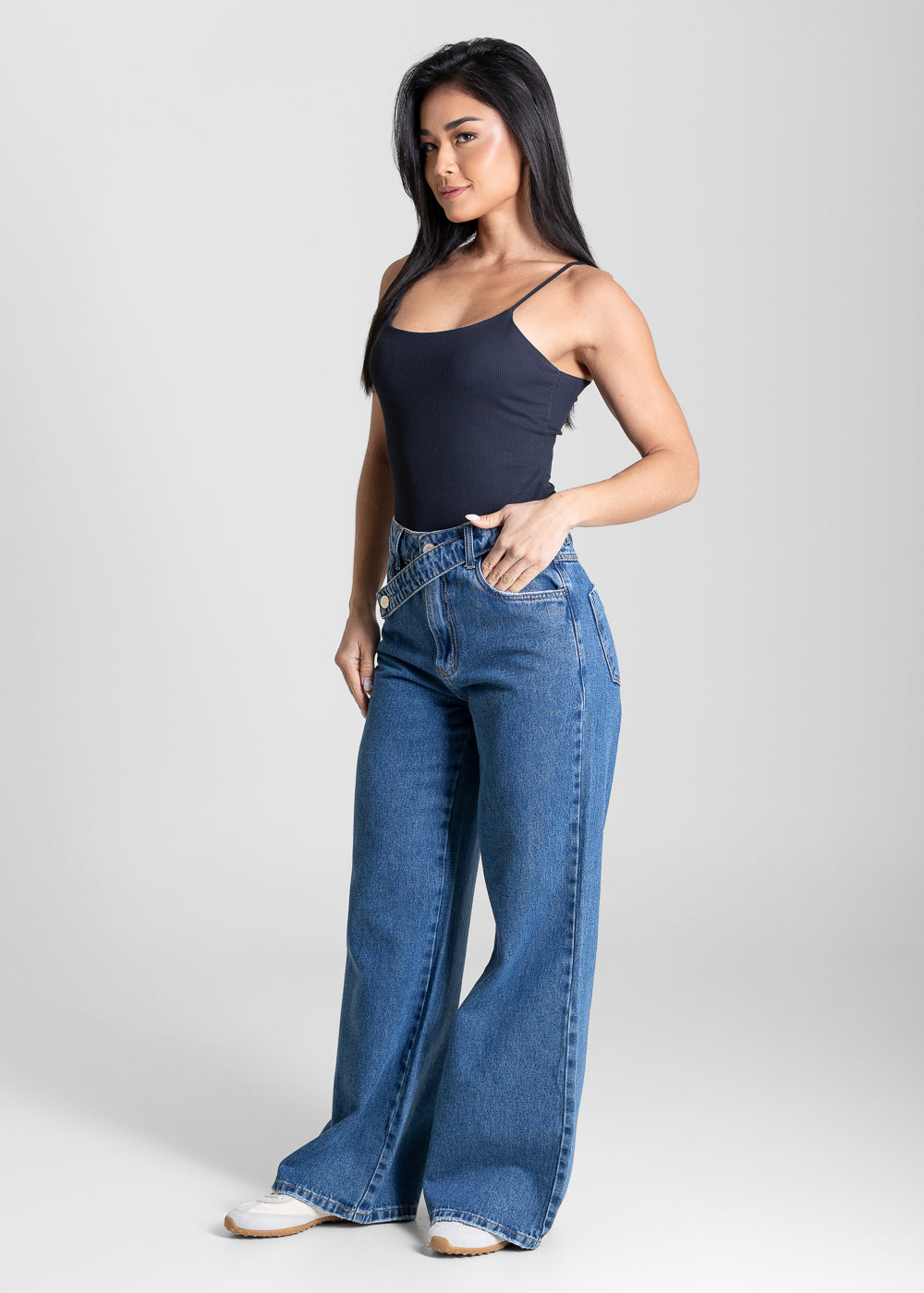 Calça Jeans Sawary Wide Leg Petit - 283657 AZUL