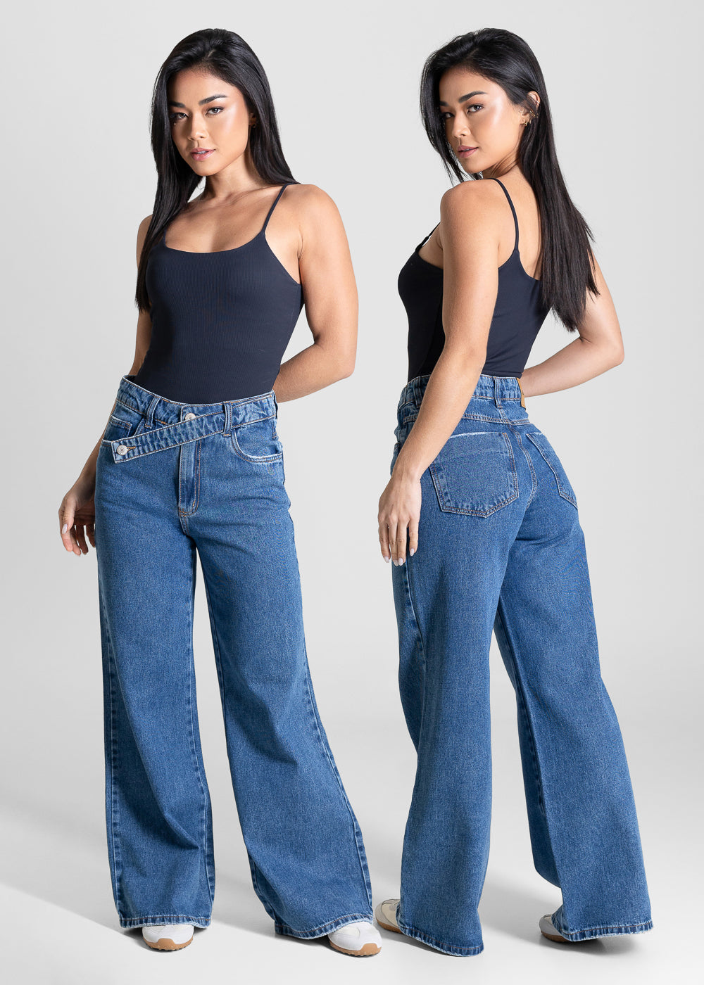 Calça Jeans Sawary Wide Leg Petit - 283657 AZUL