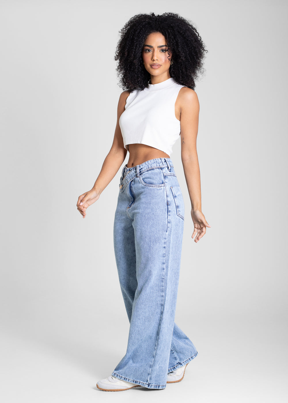 Calça Jeans Sawary Wide Leg Petit - 283661 AZUL