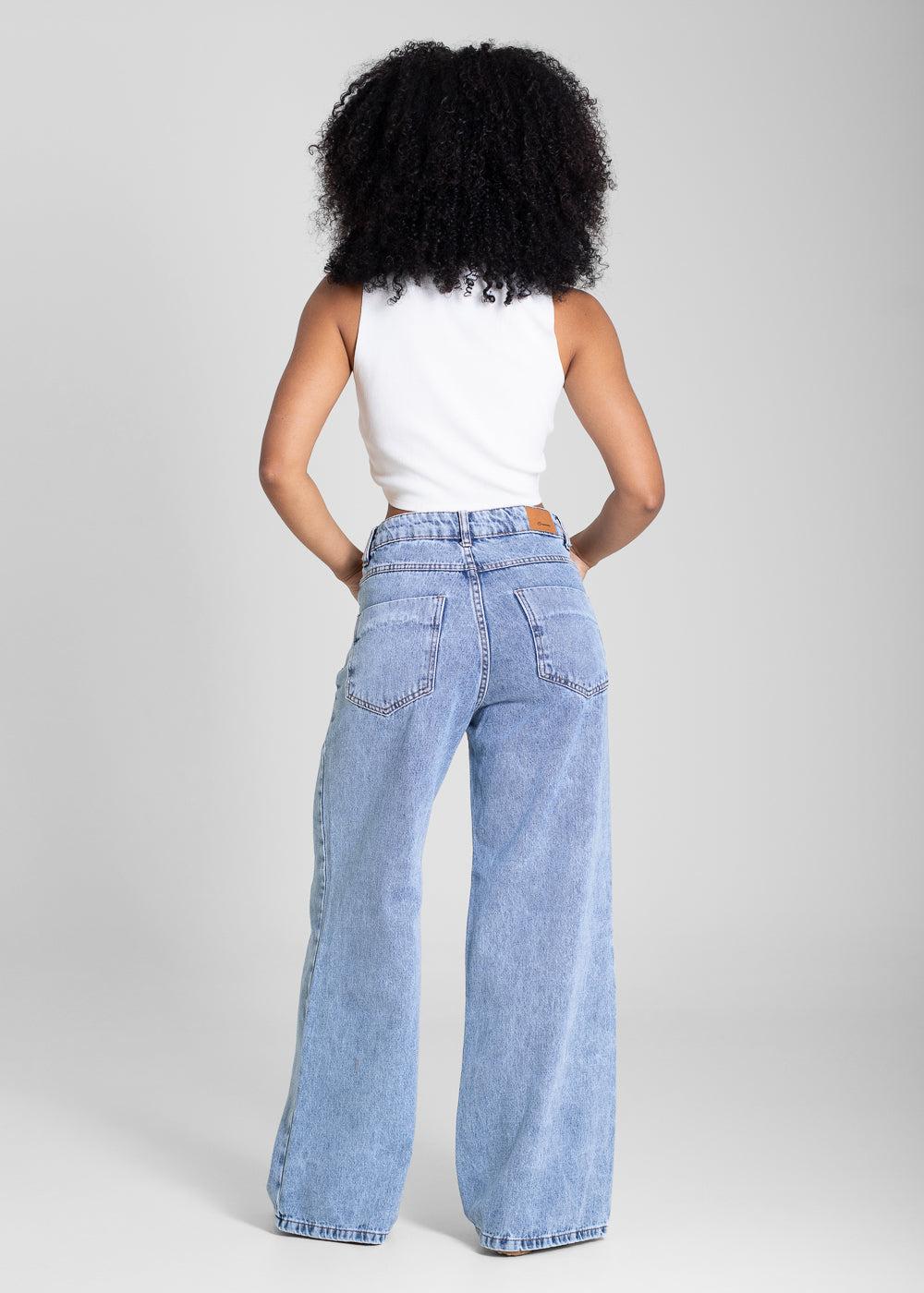 Calça Jeans Sawary Wide Leg Petit - 283661 AZUL