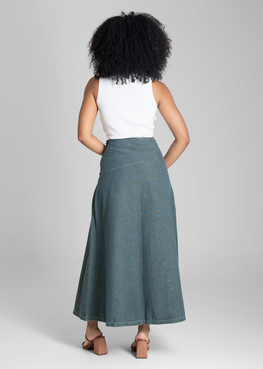 Saia Jeans Sawary Midi - 283665 INDIGO (DIRTY)