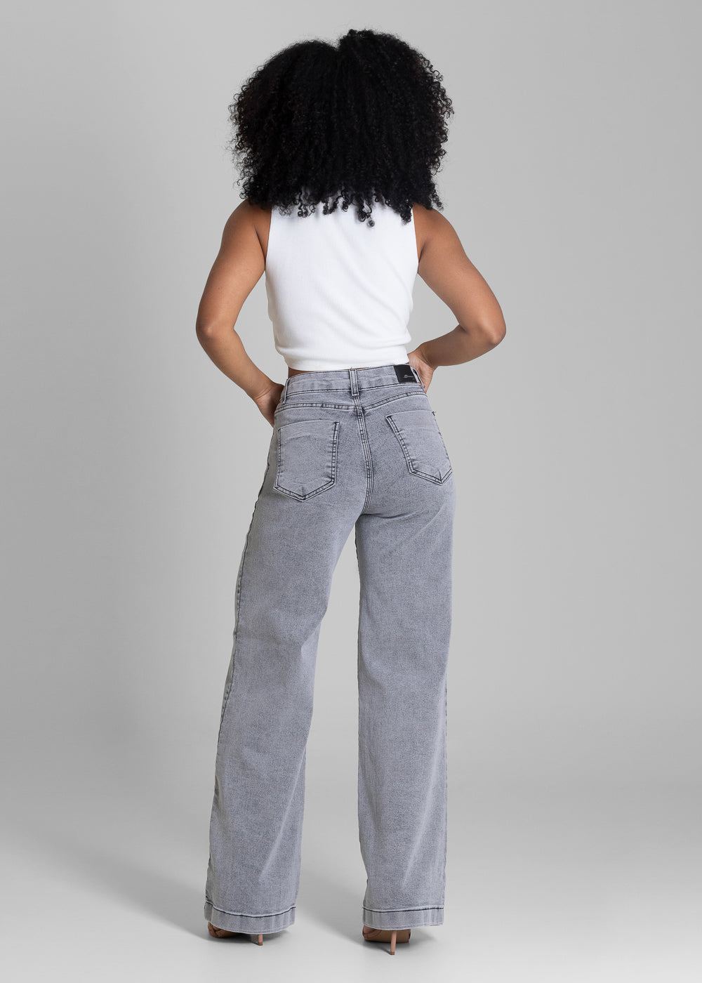 Calça Jeans Sawary Wide Leg - 283697 PRETO