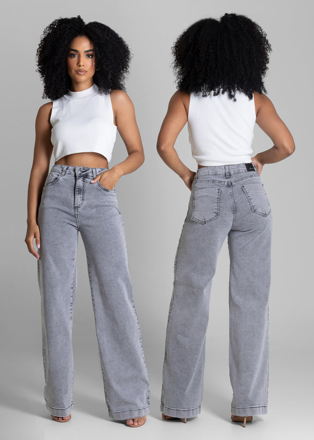 Calça Jeans Sawary Wide Leg - 283697 PRETO