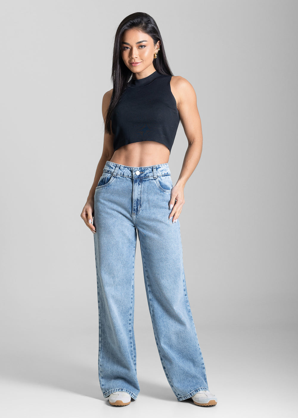 Calça Jeans Sawary Wide Leg Petit - 283707 AZUL