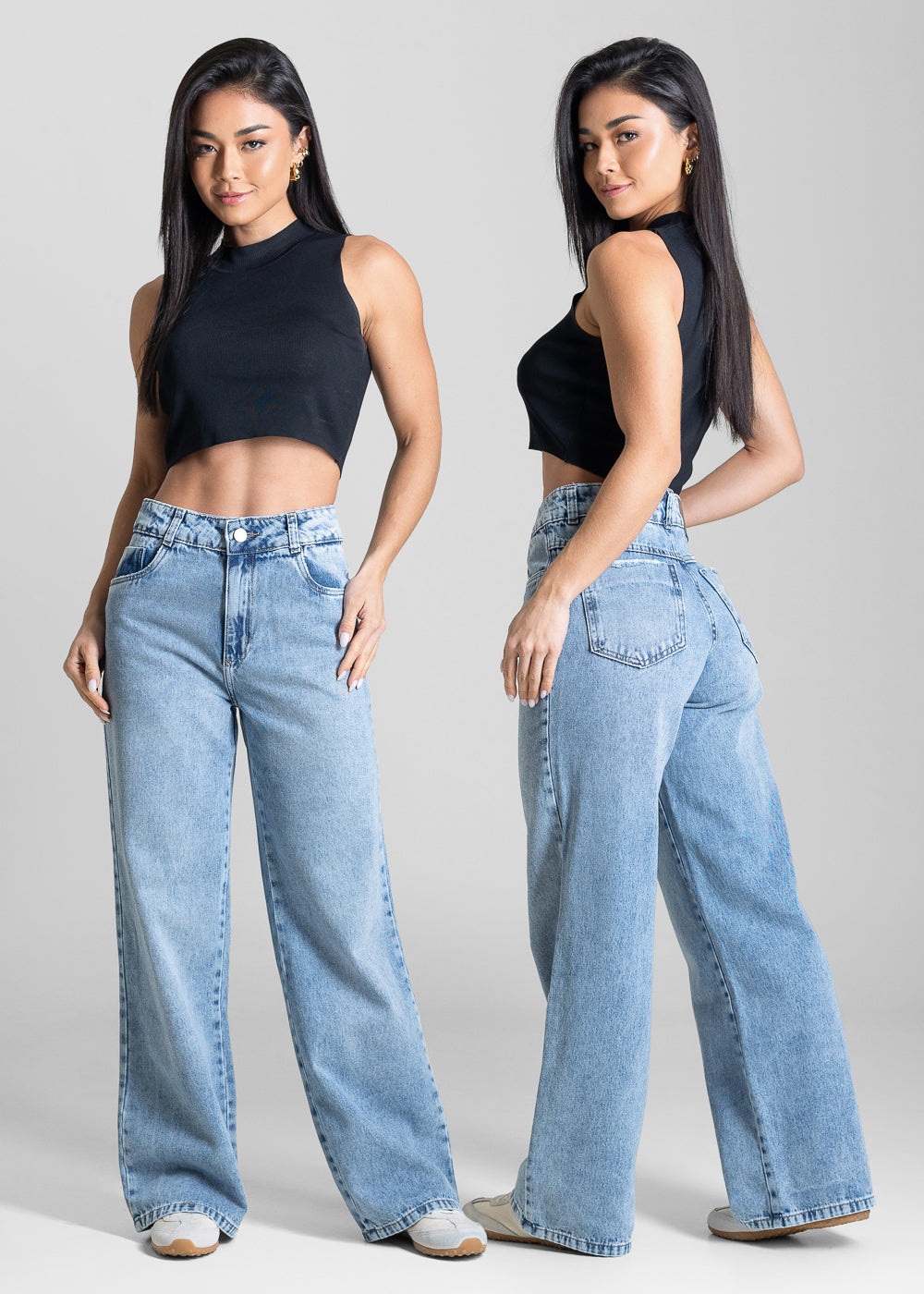 Calça Jeans Sawary Wide Leg Petit - 283707 AZUL