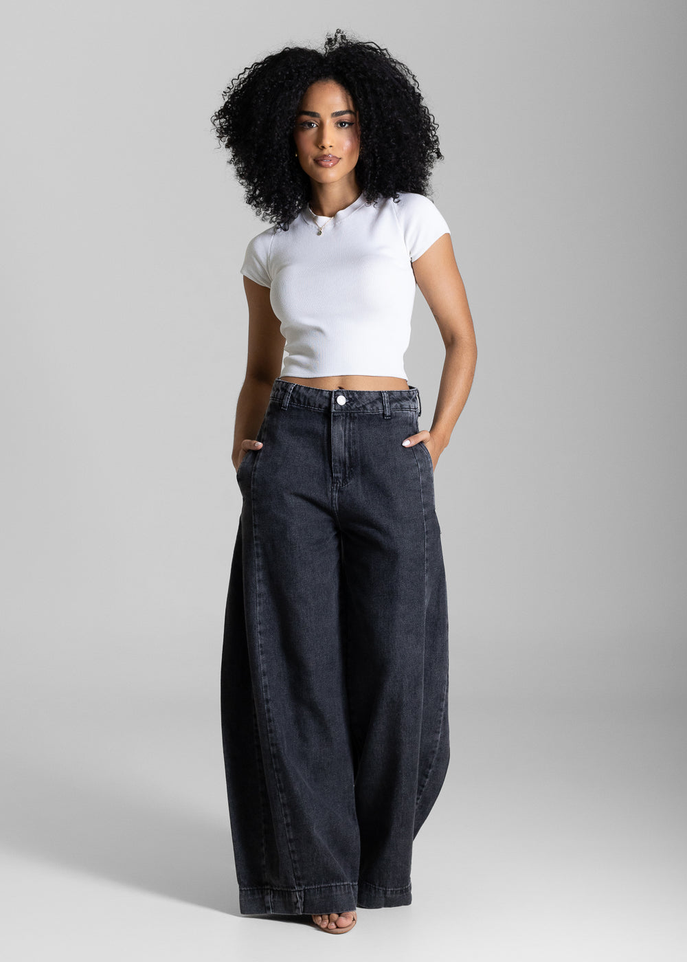 Calça Jeans Sawary Balloon - 283710 PRETO