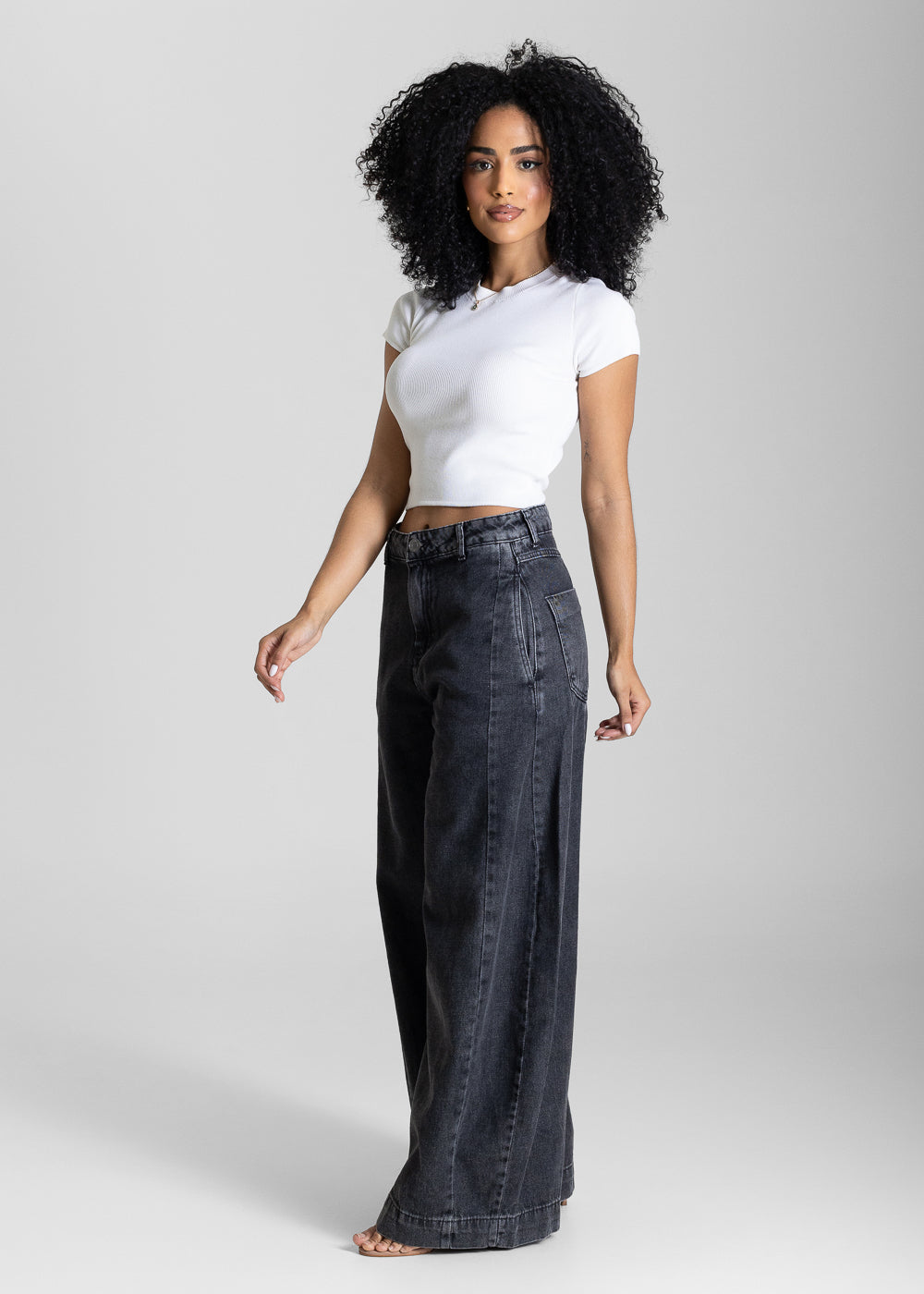 Calça Jeans Sawary Balloon - 283710 PRETO