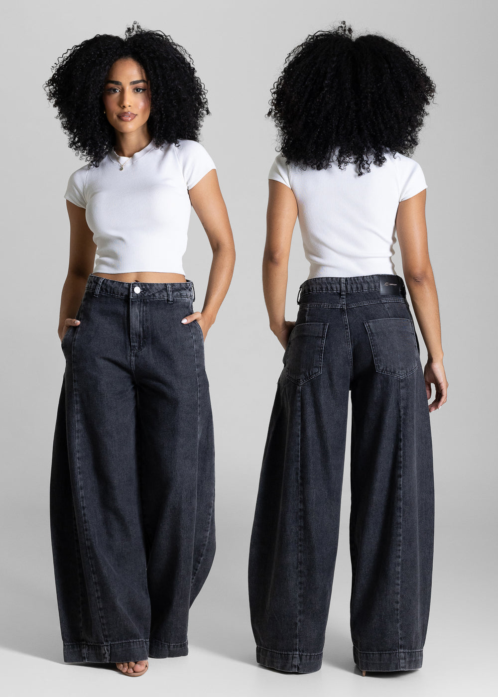 Calça Jeans Sawary Balloon - 283710 PRETO
