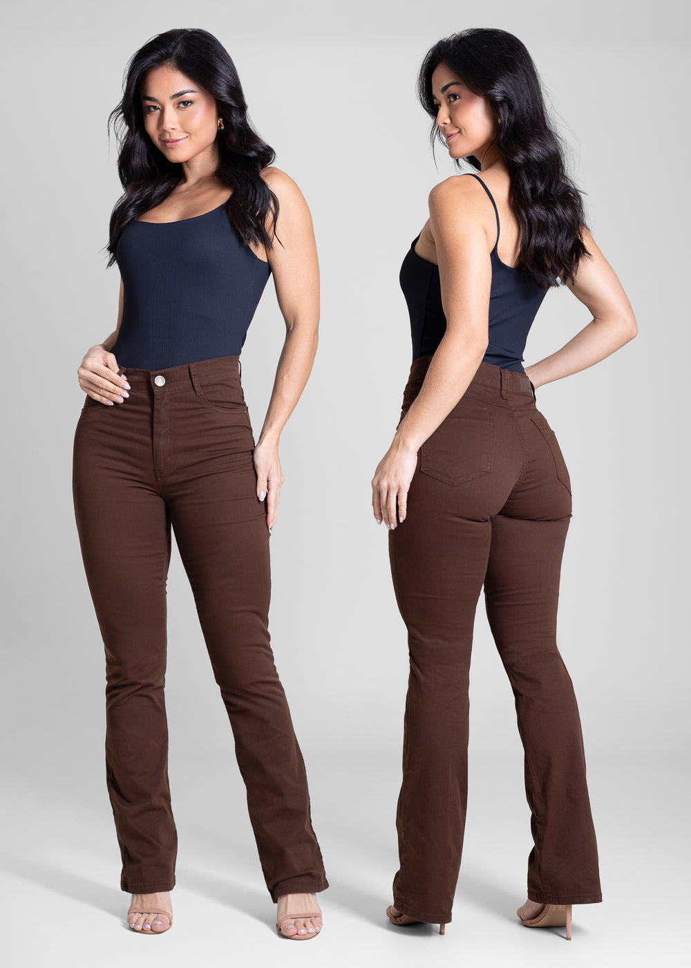 Calça Sarja Sawary Boot Cut - 283718 MARROM