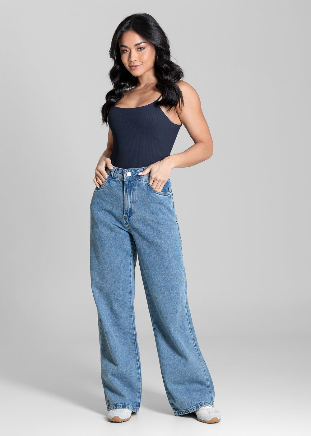 Calça Jeans Sawary Wide Leg Petit - 283749 AZUL