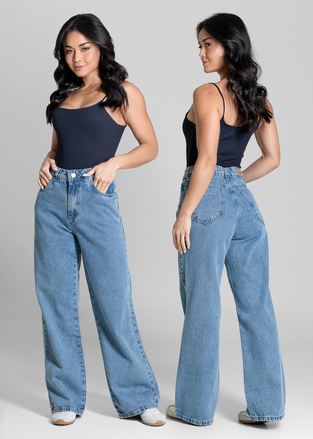 Calça Jeans Sawary Wide Leg Petit - 283749 AZUL