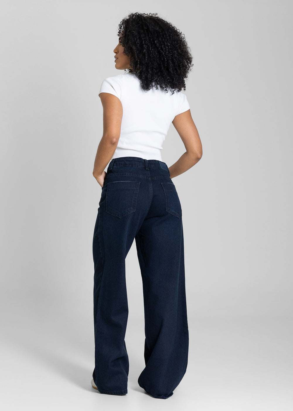 Calça Jeans Sawary Wide Leg Petit Brilho - 283750 AZUL