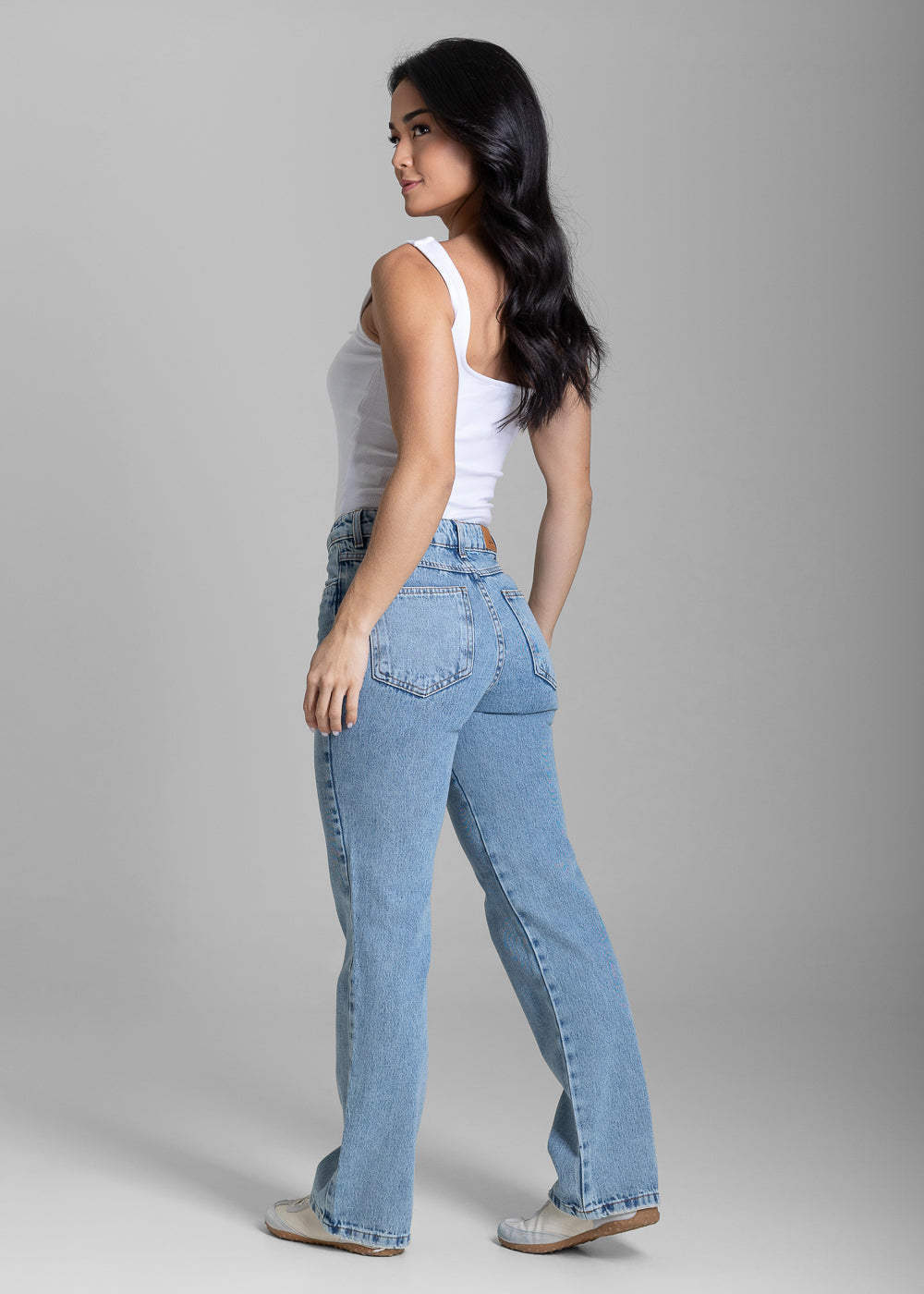 Calça Jeans Sawary Wide Leg Petit - 283761 AZUL