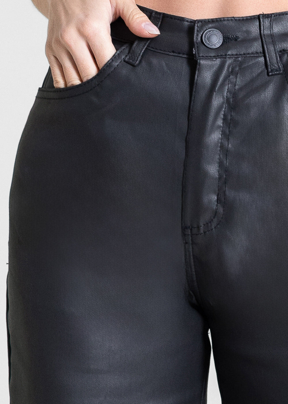 Calça Resinada Sawary Wide Leg Petit - 283765 PRETO
