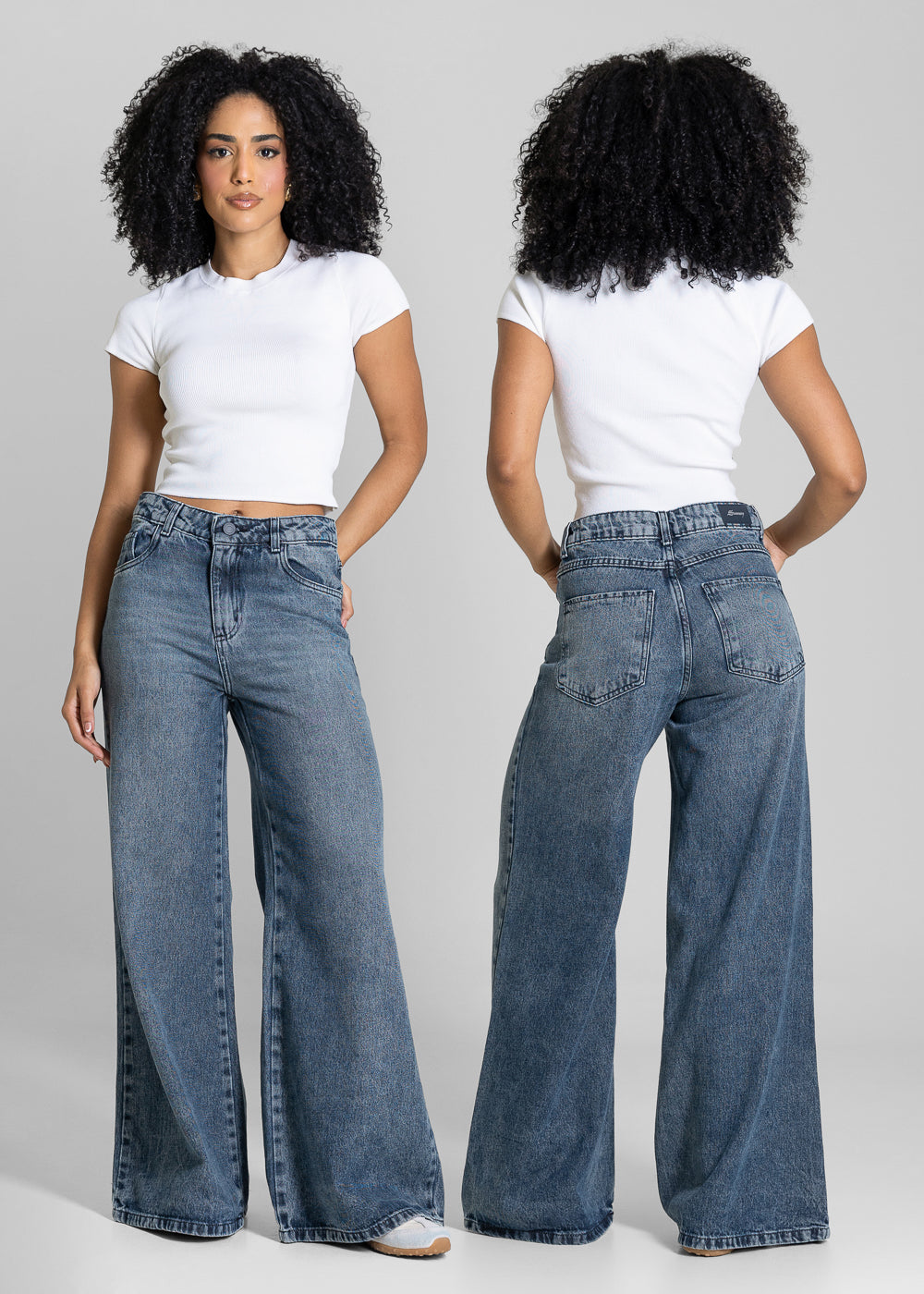 Calça Jeans Sawary Super Wide Leg Petit -283775 AZUL