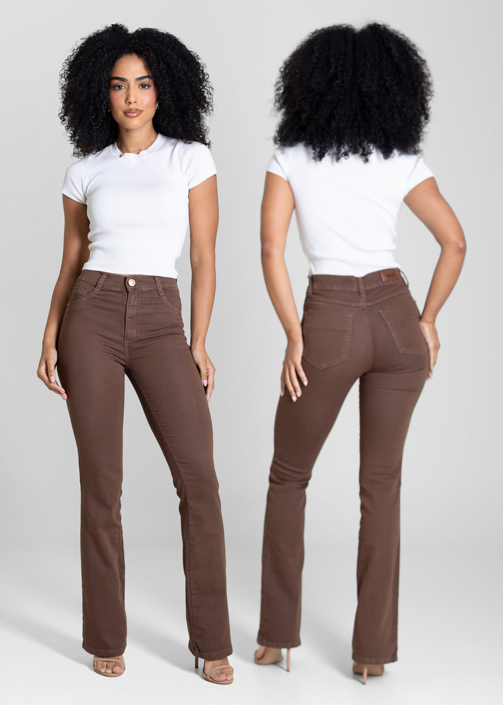 Calça Sarja Sawary Boot Cut - 283785 MARROM