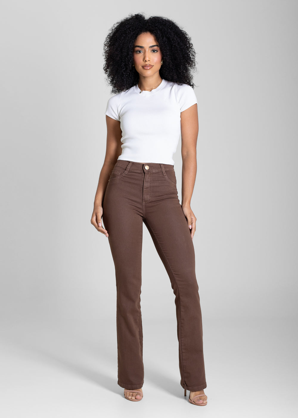 Calça Sarja Sawary Boot Cut - 283785 MARROM