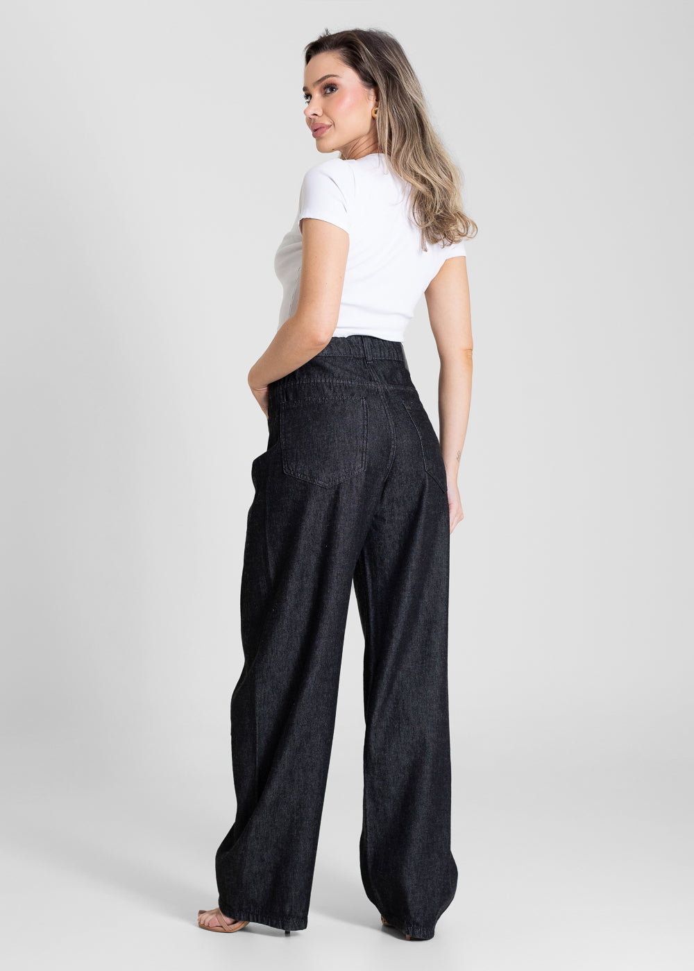 Calça Jeans Sawary Barrel - 283805 PRETO