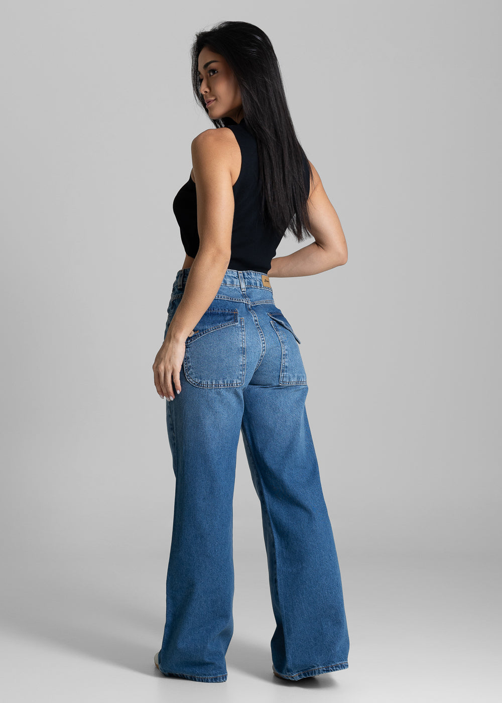 Calça Jeans Sawary Wide Leg Petit - 283806 AZUL