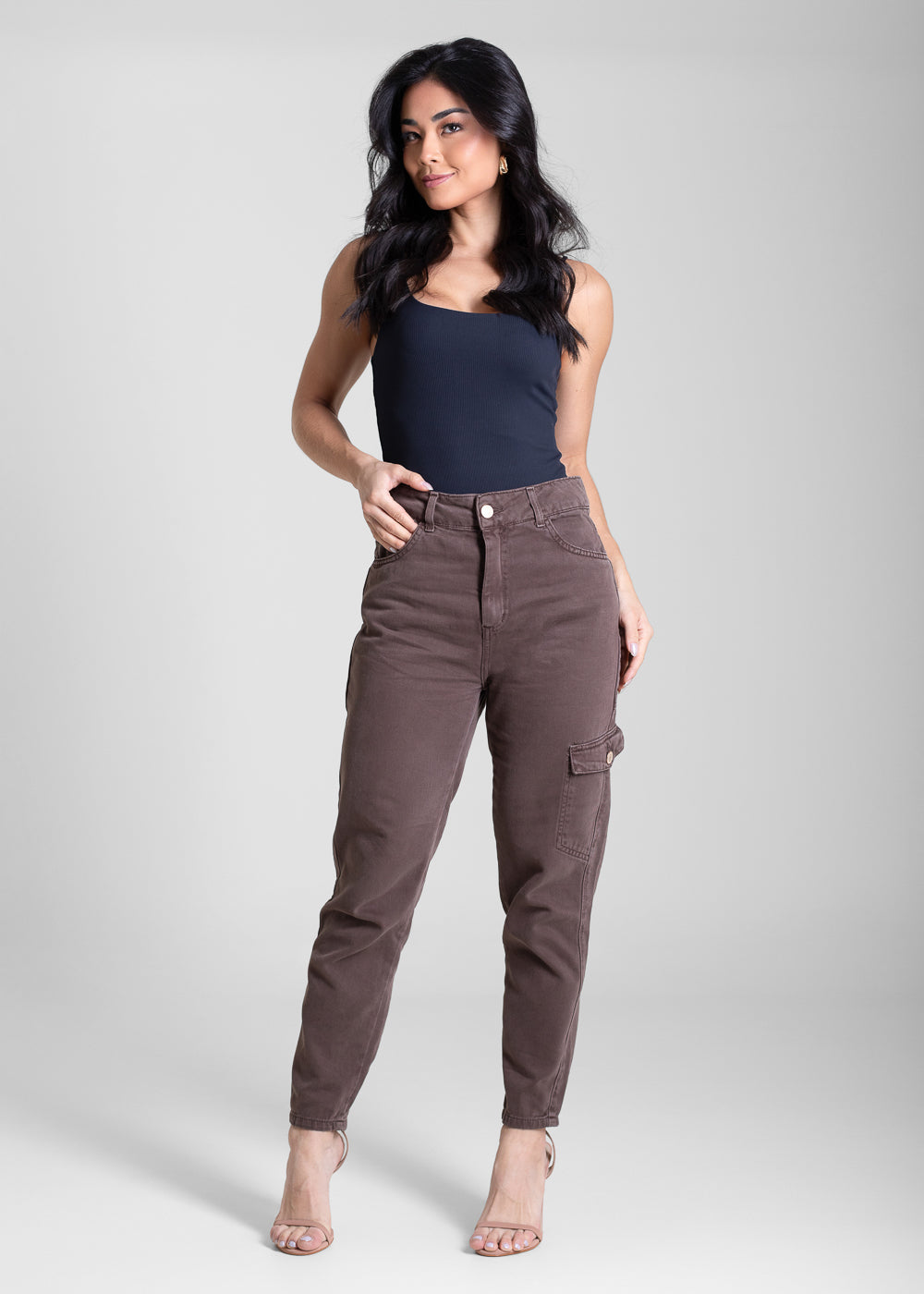 Calça Sarja Sawary Mom - 283819 MARROM
