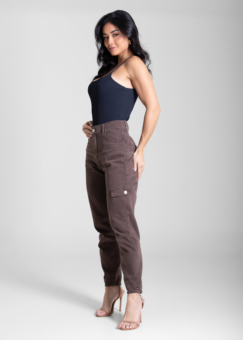 Calça Sarja Sawary Mom - 283819 MARROM
