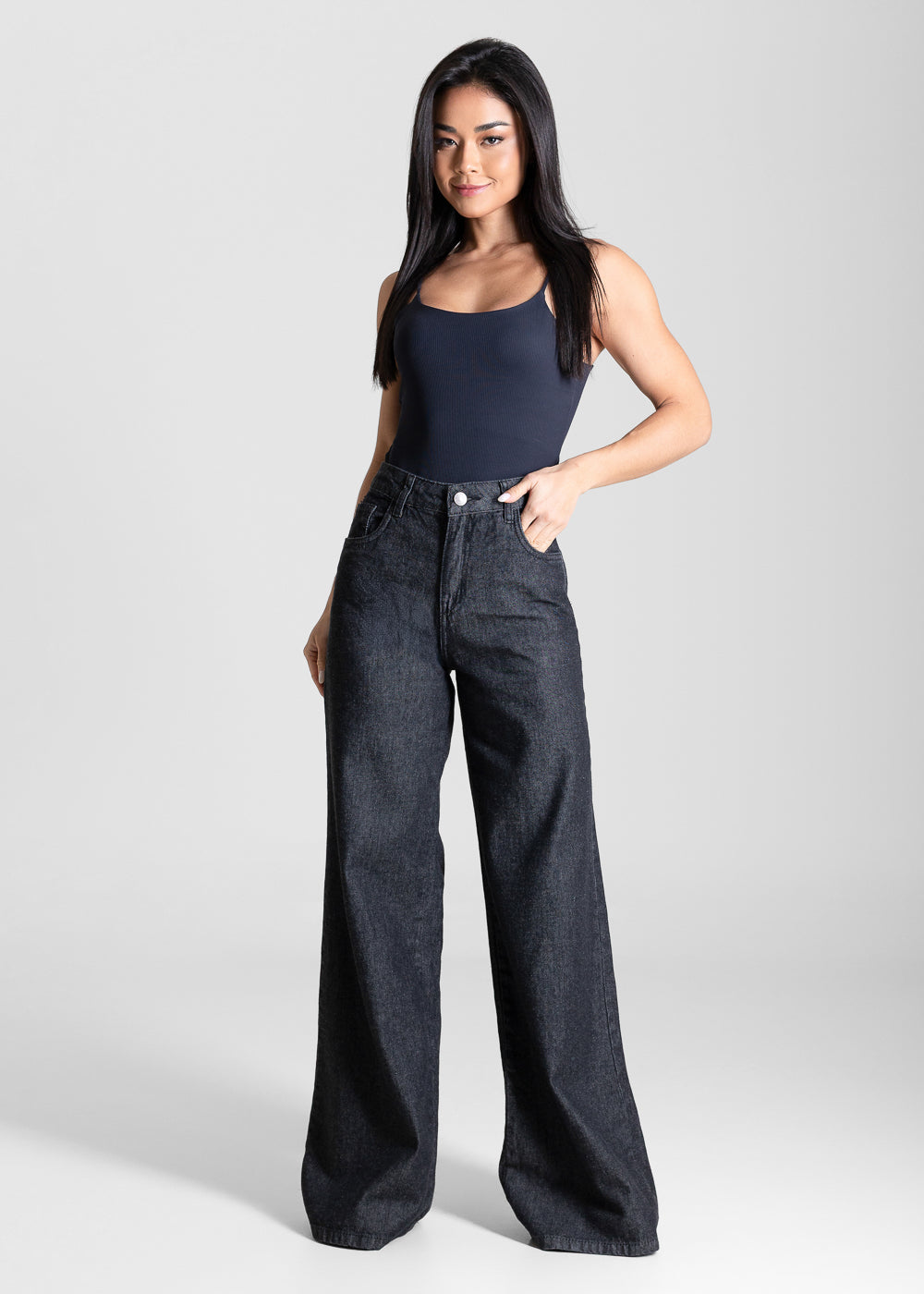 Calça Jeans Sawary Wide Leg - 283826 PRETO