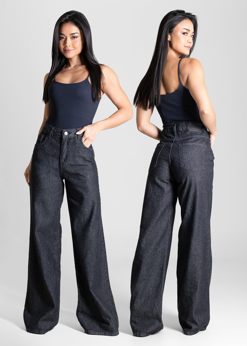 Calça Jeans Sawary Wide Leg - 283826 PRETO