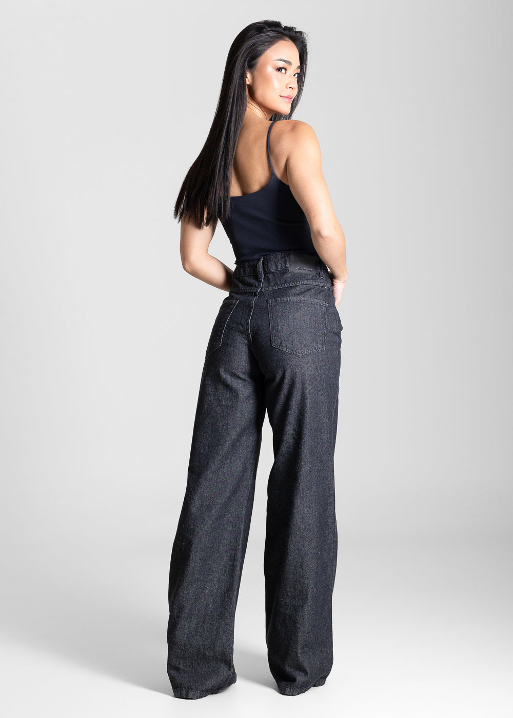 Calça Jeans Sawary Wide Leg - 283826 PRETO