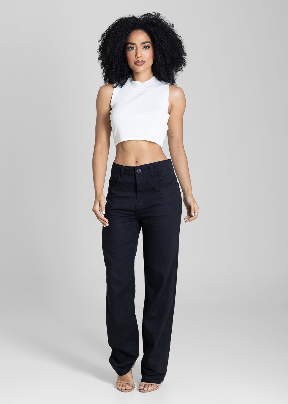 Calça  Linho Sawary Reta -  283845 PRETO