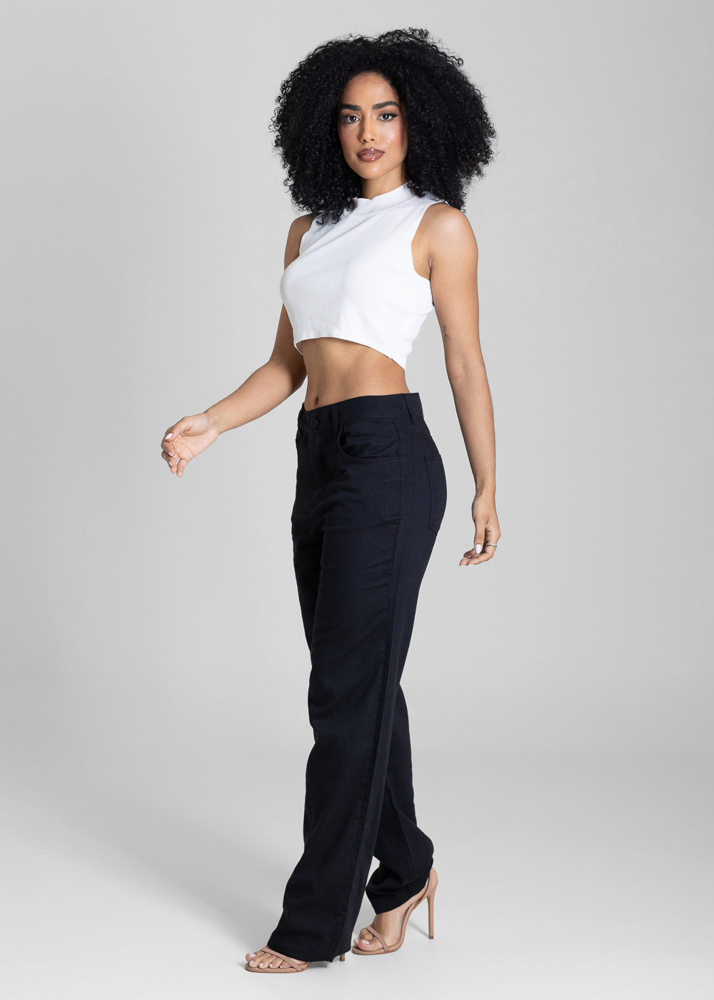 Calça  Linho Sawary Reta -  283845 PRETO