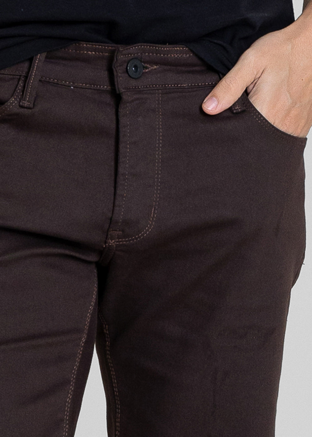 Calça Sarja Sawary Slim - 283854 MARROM