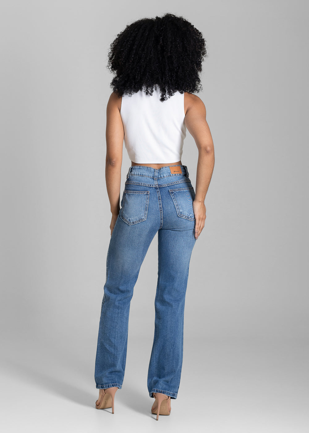Calça Jeans Sawary Reta Brilho - 283872 AZUL